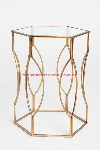 Home Furniture Golden Metal Leg Tea Table Luxury Round Modern Living Room Creative Hotel Villa Center Table Glass Top Coffee Table