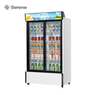 China Commercial Glass Door Refrigerator Chiller Beverage Vertical Showcase Display Refrigerator Freezer