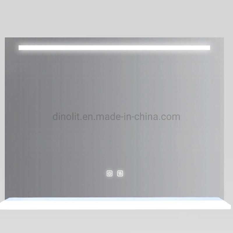 Smart Customized Waterproofed Bath Wall LED Lighted Bathroom Makeup Glass Mirror with Panel Touch Sensor Switch with CE RoHS IP44 (Dimmer, bluetooth speaker)