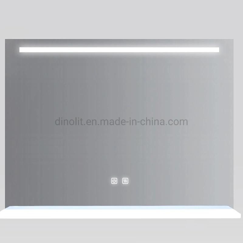 Smart Customized Waterproofed Bath Wall LED Lighted Bathroom Makeup Glass Mirror with Panel Touch Sensor Switch with CE RoHS IP44 (Dimmer, bluetooth speaker)