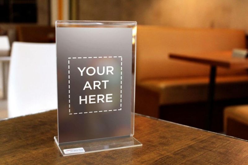 A4 Acrylic Sign Holder L-Shaped and T-Shaped Transparent Slanted Acrylic / PMMA / Plexiglass / Crystal / Plastic / PC / Perspex / Glass Sign Holder 8.5 