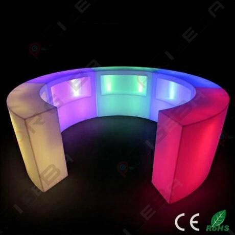 Rigeba Disco KTV Change Color LED Furniture Rechargeable LED Bar Counter for Club