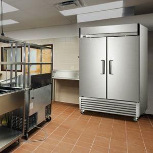 Stainless Steel Glass Kitchen Cabinet Upright Fridge