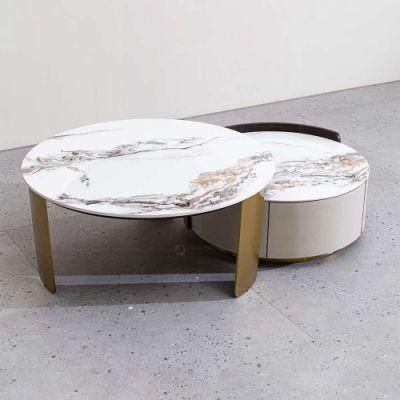 European Designer Modern Luxurious Round Living Room Coffee Table