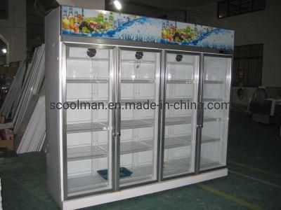 Commercial Upright Glass Door Display Showcase Refrigerator Catering Equipment for Kitchen POS