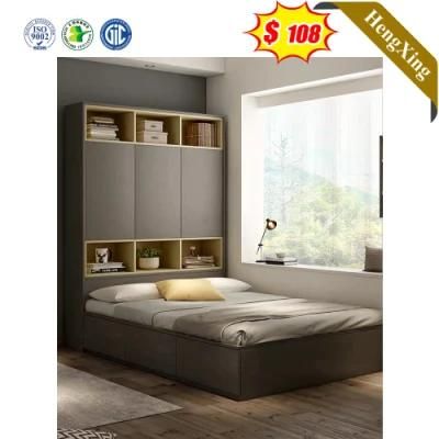 Modern Gray Color Storage Wardrobe Student Kids Size Bedroom Beds