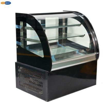 Arcuate Glass Vertical Display Cake Refrigerator Showcase Cooler with Temperature +2~+8degree C