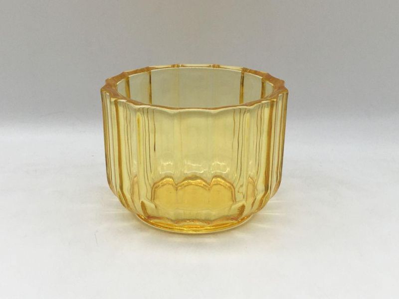 Glass Candle Holder Customized Various Spray Color Bowl Shaped Holder