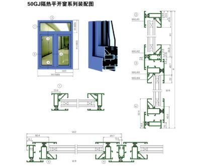 Aluminum Doors and Windows 50gj Thermal Break Casement Series