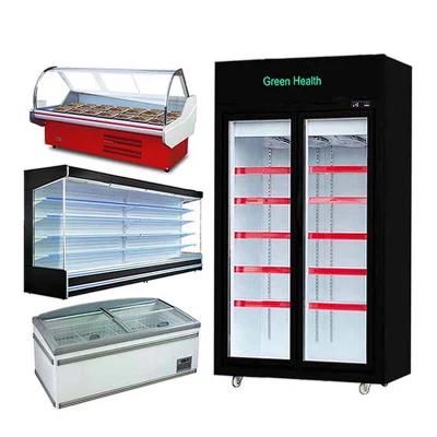 Glass Door Beverage Display Cooler Commercial Upright Drinks Showcase Fridge Supermarket Refrigerator and Freezer