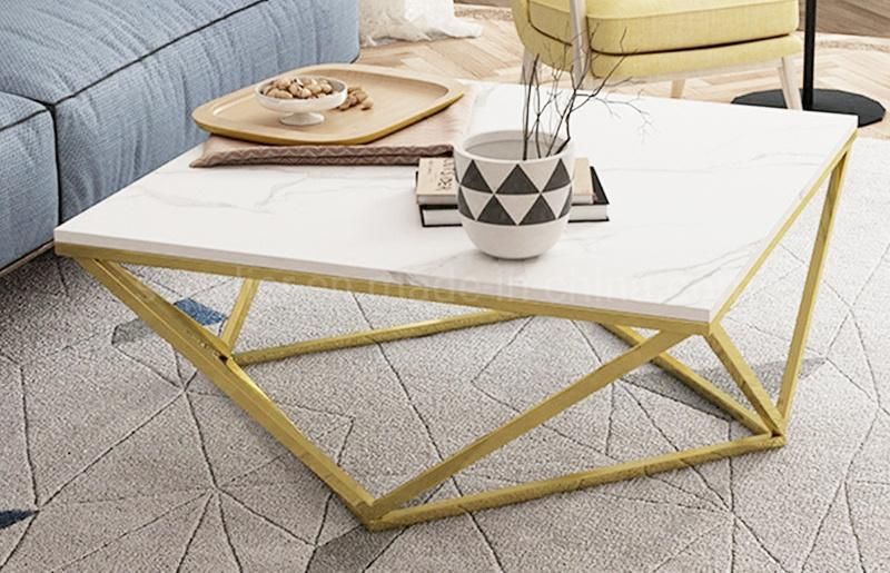 Living Room Furniture Square White Coffee Table Modern