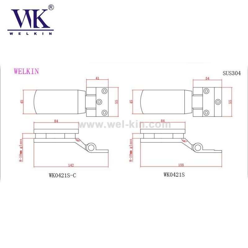 Stainless Steel Heavy Duty Glass Hinge for Glass Door or Shower Room in Satin & Polish Finished