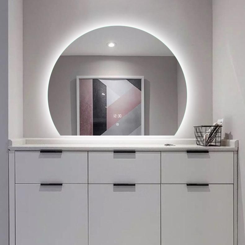 Black, Golden Metal Frame Multi-Function Luminous Mirror for Bedroom Bathroom Entryway