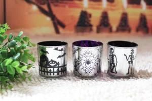 Electroplated Glass Candle Holder for Halloween