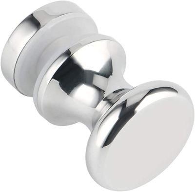Bathroom Round Single Sided Shower Glass Door Handle Pull Bathroom Door Knobs Solid SUS 304 Stainless Steel Polished Chrome Finish