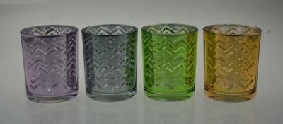 Mercury Different Colors and Patterns T-Light Glass Candle Holders for Daily Decoration