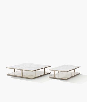 Creek, Long Coffee Tables, Medium-Density Fibre Panel in Veneer or Lacquer or Marble or Glass Top, Design in Home and Home and Hotel