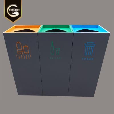 Multi-Compartment Steel Ash Litter Bin Cup Battery Recycling Bin