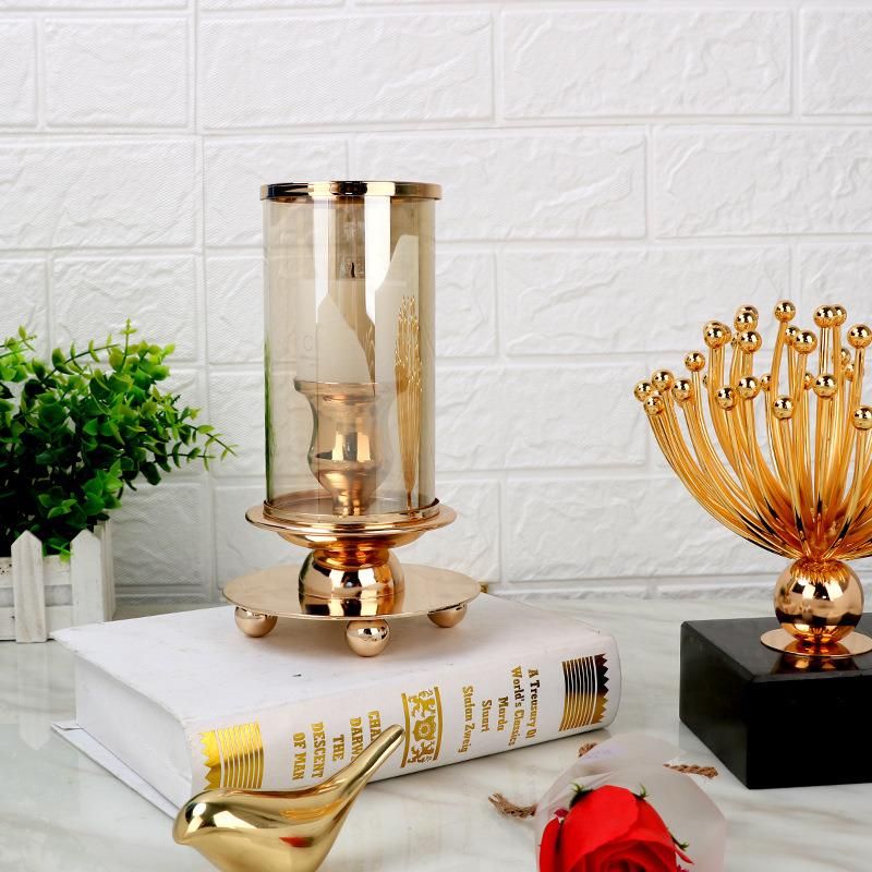 Metal and Glass Decorative Candle Holder for Living Room Bed Room Decor