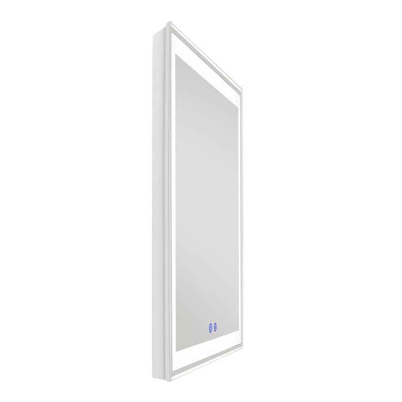 Vertical Rectangle Framed LED Lighted Home Decor Touch Sensor Fogless Bathroom Wall Mirror