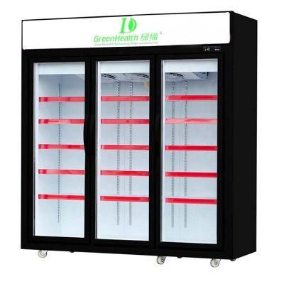 New Fan Cooling Design Upright Single Glass Door Display Showcase Cooler