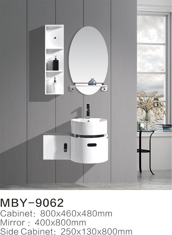 Ceramic Hand Wash Bathroom Cabinet Wash Basin Bathroom Cabinet PVC Mirror with LED