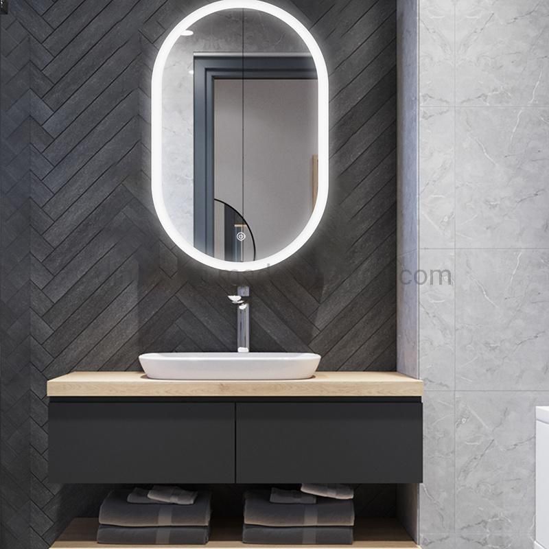 Magic Smart Oval Round Illuminated Mirror Light Touch Switch IP44 Furniture Anti-Fog