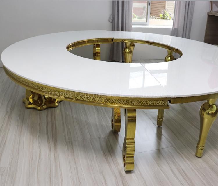 New Design Wedding Restaurant Furniture Modern Luxury Gold Dining Table