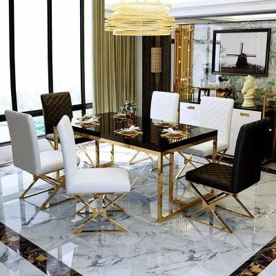 Modern Restaurant Light Luxury Glass Square Dining Table