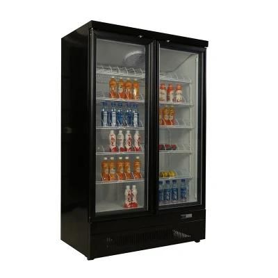 Chinese Manufacturer Factory Price Coke Beverage Display Chiller Luxury Frost-Free Two Glass Door Display Cabinet