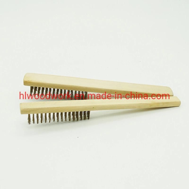 Brass Brush, Soft Brass Bristle Wire Brush, Wire Scratch Brush with Birchwood Handle Wire Scratch Brush Brass Wire