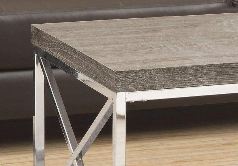 Modern Wood Color Coffee Table for Living Room Metal Frame