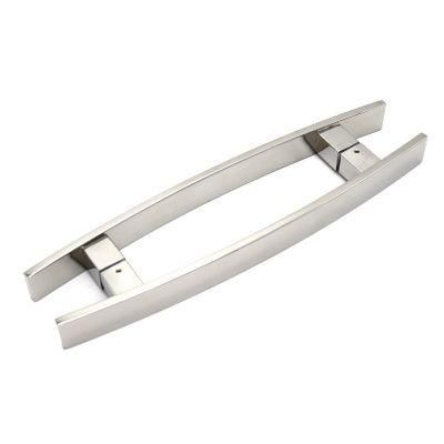 Glass Door Stainless Steel Curved Square Tube Pull Handle