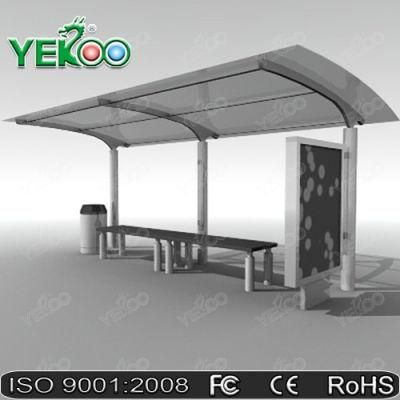 2022 Galvanized Steel Metal Frame Tempered Glass Bus Shelter