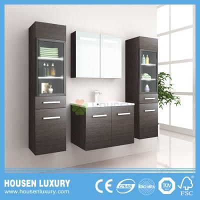 Modern Hot LED Glass Partition Blue Light with Bathroom Cabinet