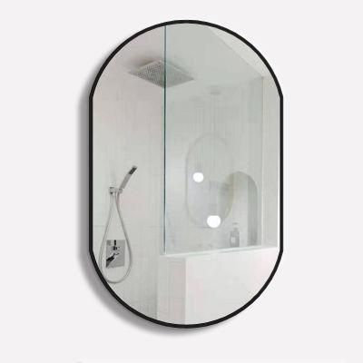 Retro Decor Minimal Capsule Black Steel Edge Mirror Glass