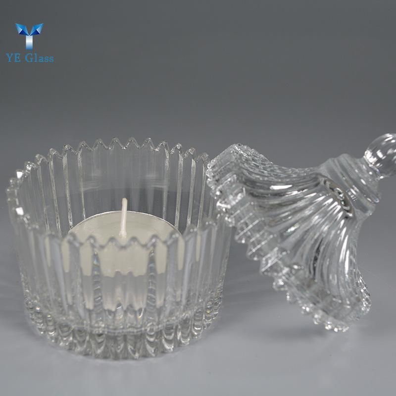 Customized Luxury Transparent Empty Glass Candle Holder for Decoration
