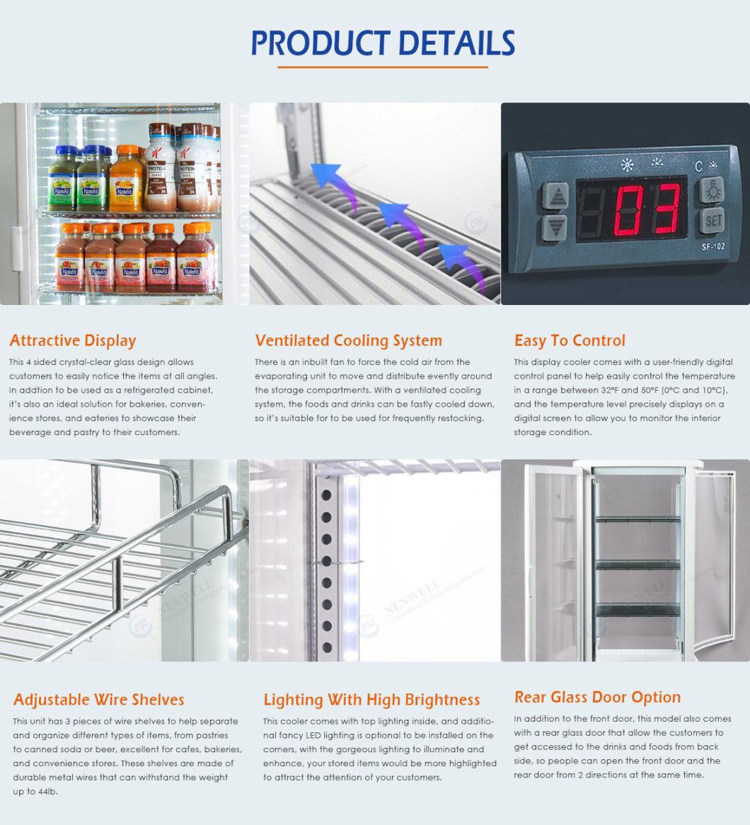 Countertop 4-Sided Glass 86L Energy Drink Refrigerated Display Showcase (NW-RT78L-2R)