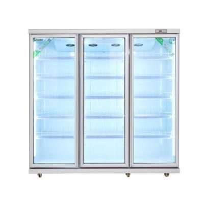 3 Glass Door Multideck Commercial Refrigerator Showcase with Heater