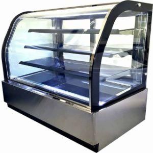 Hot Sale Ce Standard New Design Curved Glass Pastry Display Showcase