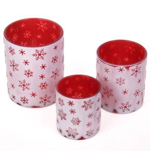 Vss Customized Embossed Cylinder Glass Candle Holder for Home Decoration