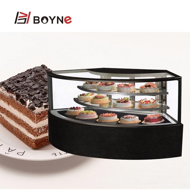 Air Cooling Fan Shaped Cake Chiller Cafe Display Showcase