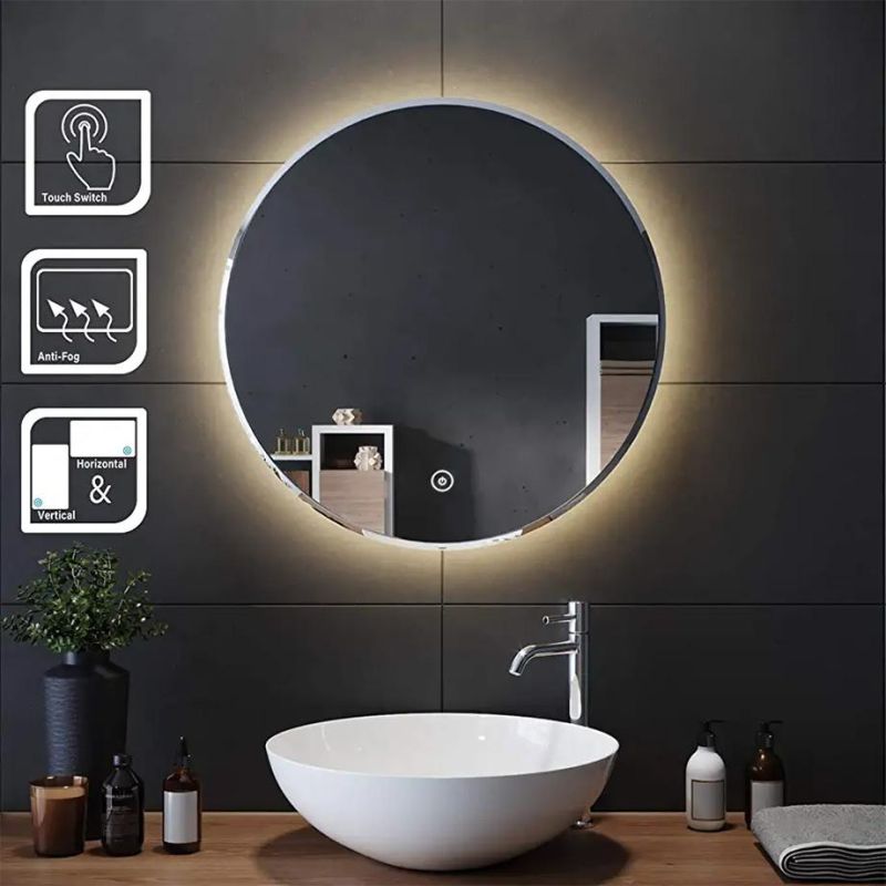 Amazon Hot Sell Dimmable Backlit LED Bathroom Vanity Mirror with Touch on/off Switch