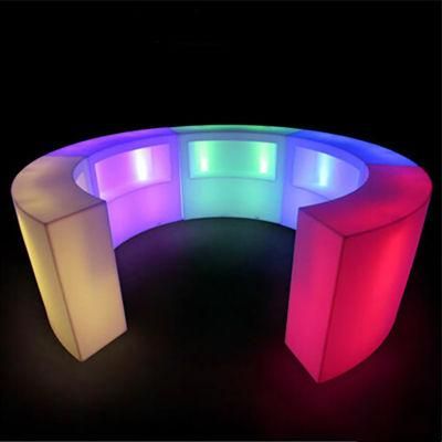 Rigeba High Quality LED Shinning Rechargeable Round Bar Counter Table for Club