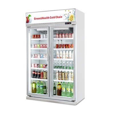 Supermarket Open Freezer Upright Refrigerating Cabinet Glass Door Cooler