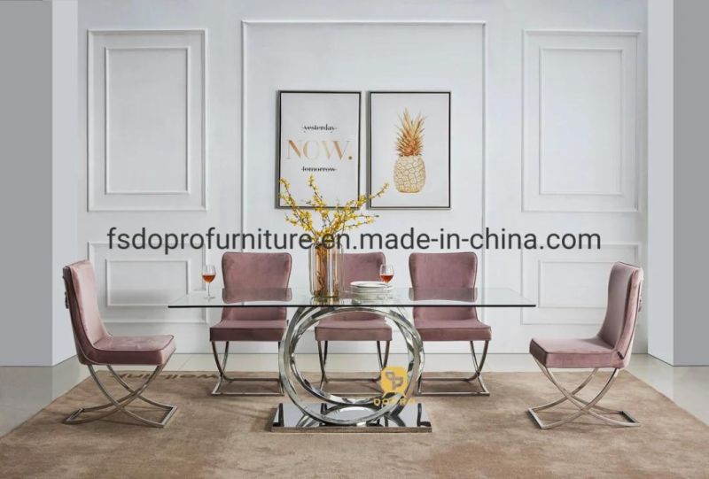 2021 New Design Glass Dining Table Luxury Marble Table for Home