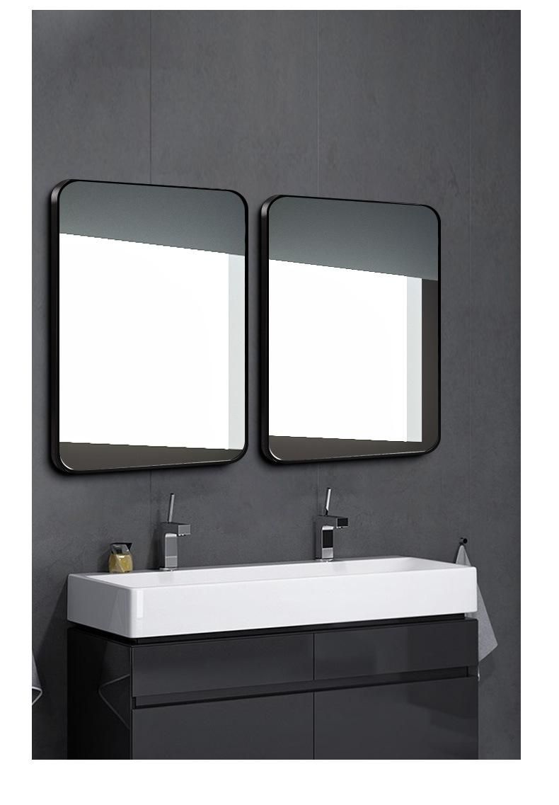 Black Rectangle Color Can Custome Metal Framed Mirror for Bathroom
