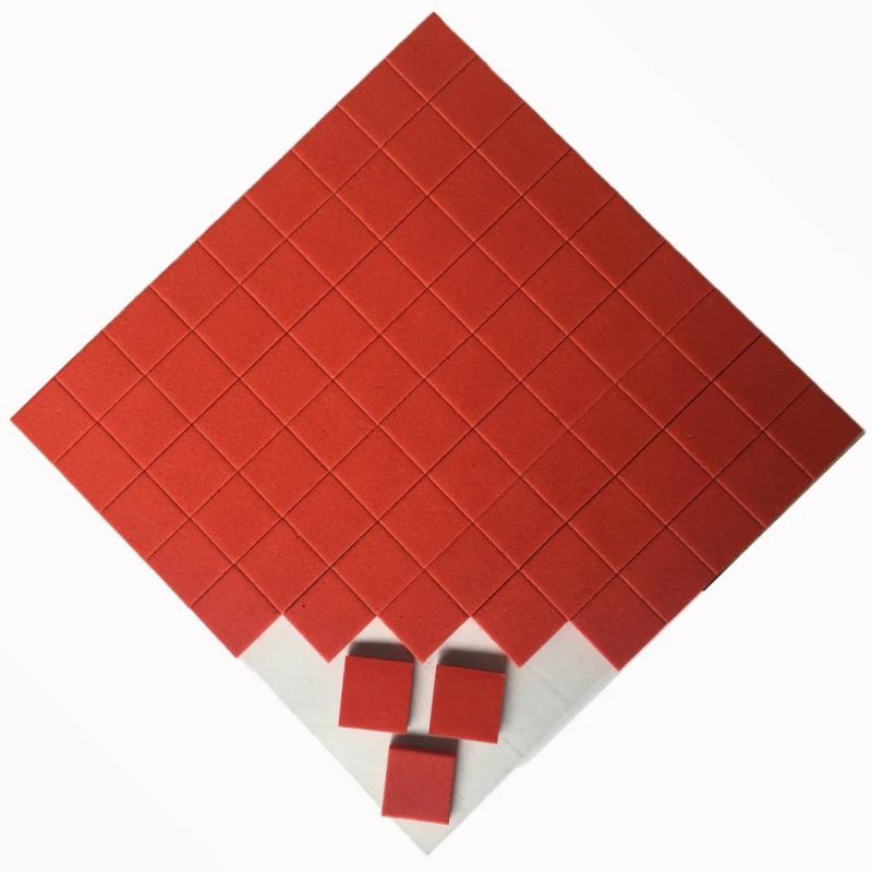 Glass Seperators-EVA Series-E250510-25mm*25mm*5mmeva +1mm PVC Cling Foam in Red Color