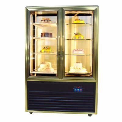 Fan Cooling Four-Sides Glass Door Upright Showcase for Cake Coffee