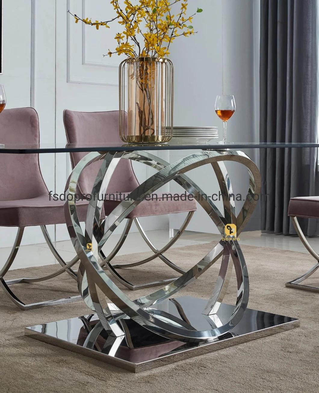 2021 New Design Glass Dining Table Luxury Marble Table for Home